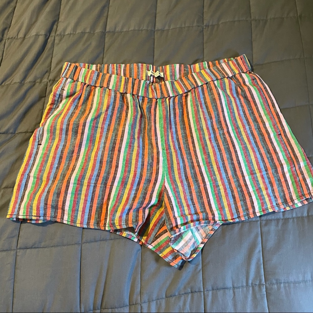 Madewell Linen/cotton rainbow shorts XL